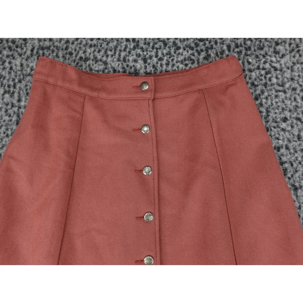Red River Collection Wool Maxi Skirt Womens M Rose Good Button Front Western